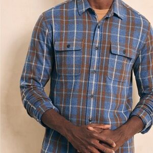 Men’s Faherty Legend Sweater Shirt - Alpine Lake Plaid - NEW WITH TAGS (L)
